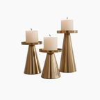 SERENITO Ljusstake set konform guldton